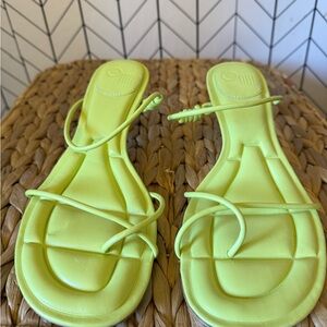 Vibrant Lime Strappy Sandals